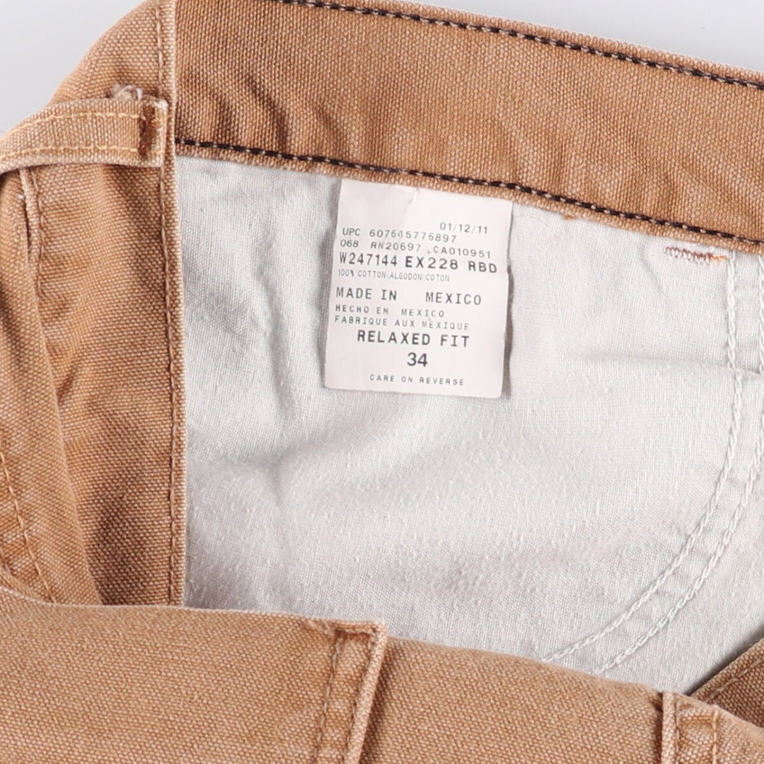 Dickies Relaxed Fit Duck Work Shorts, Men's Size 37 cotton ocher yellow type Vintage Second Hand