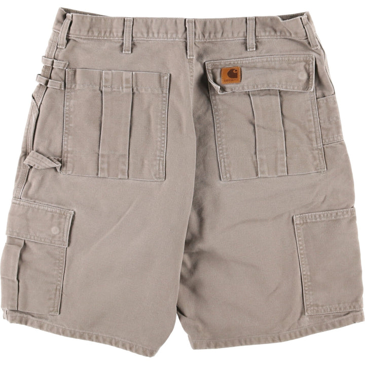 90'S Carhartt Duck Work Shorts, Men's, Size W35, Vintage cotton gray type Vintage Second Hand