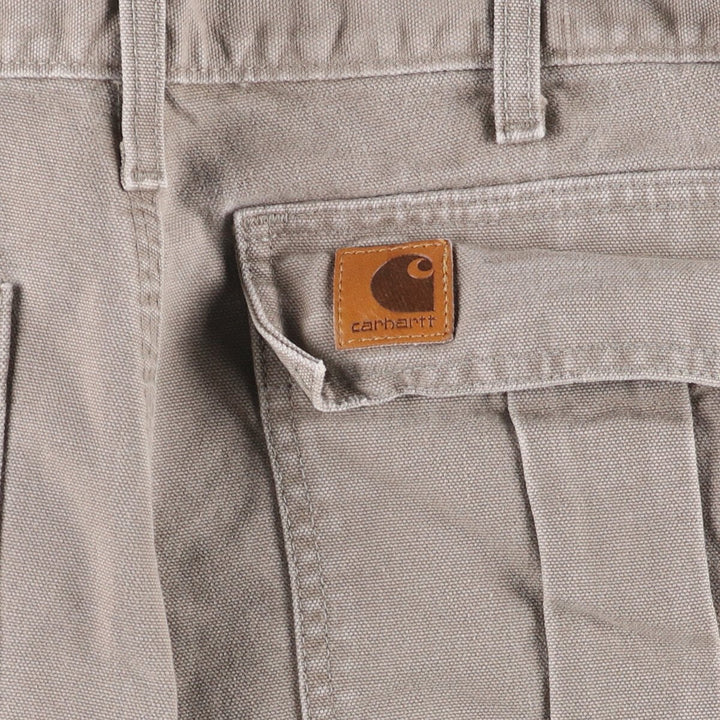 90'S Carhartt Duck Work Shorts, Men's, Size W35, Vintage cotton gray type Vintage Second Hand