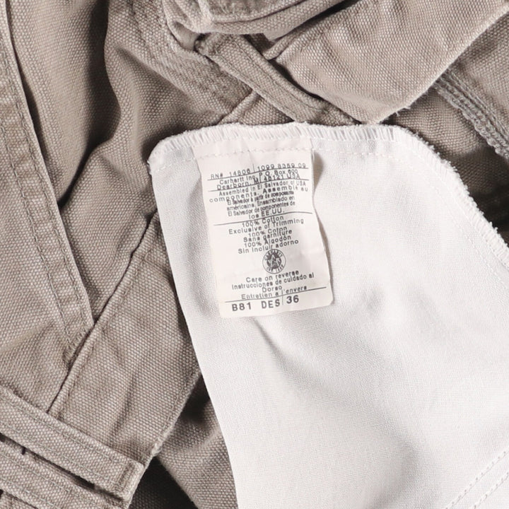 90'S Carhartt Duck Work Shorts, Men's, Size W35, Vintage cotton gray type Vintage Second Hand