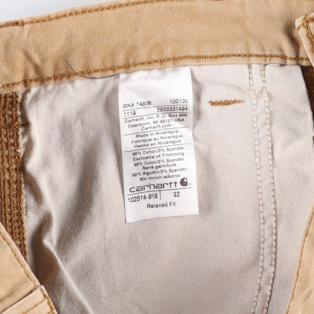 Carhartt Relaxed Fit Duck Painter Shorts, Shorts, Men's, W34 equivalent cotton ocher yellow type Vintage Second Hand