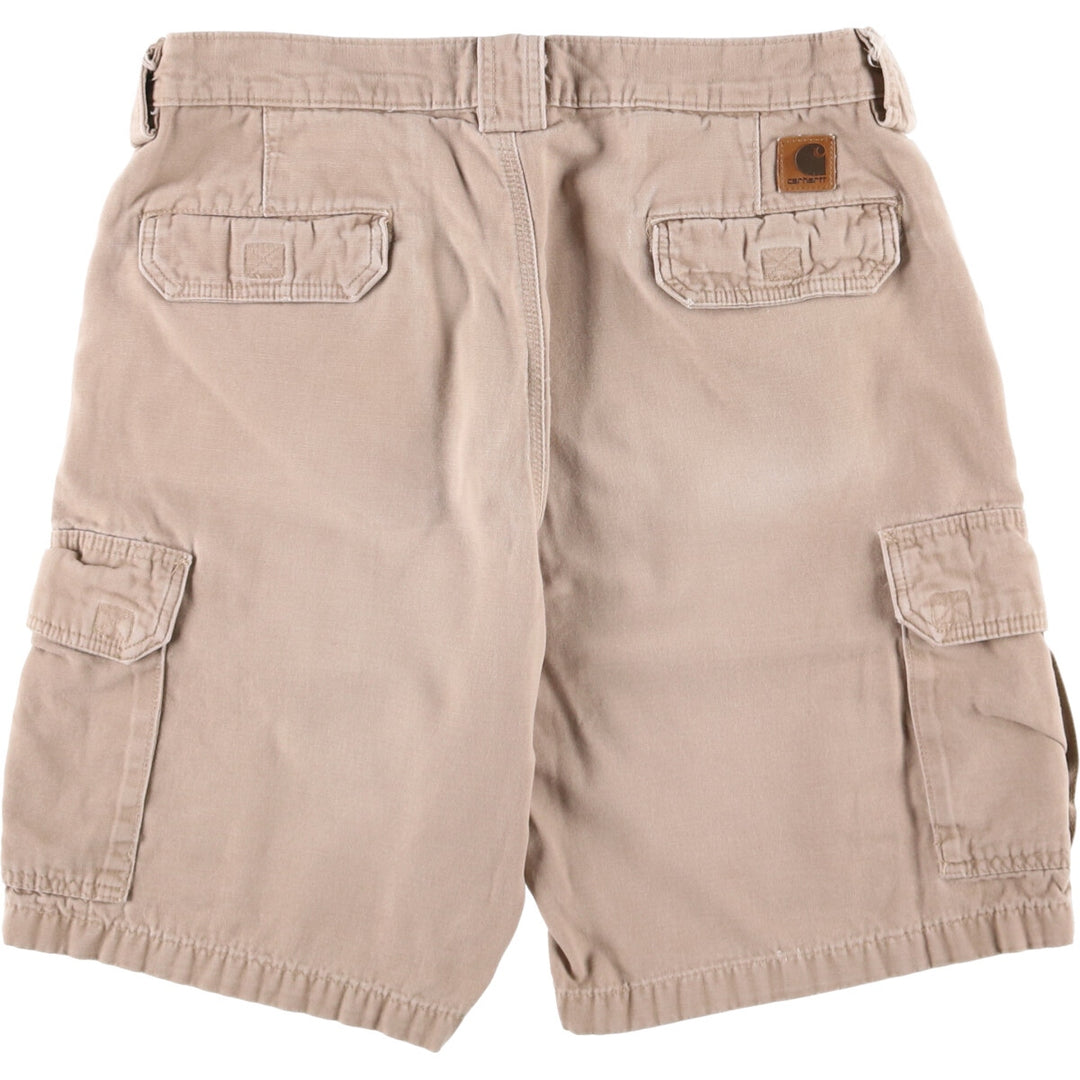 2000'S Carhartt Duck Cargo Shorts, Men's Size W34 cotton Beige type Vintage Second Hand