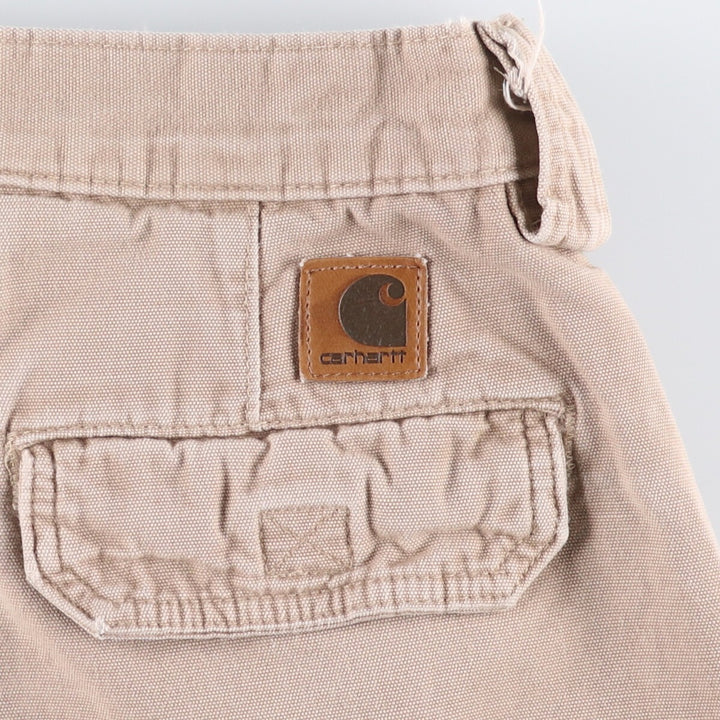2000'S Carhartt Duck Cargo Shorts, Men's Size W34 cotton Beige type Vintage Second Hand