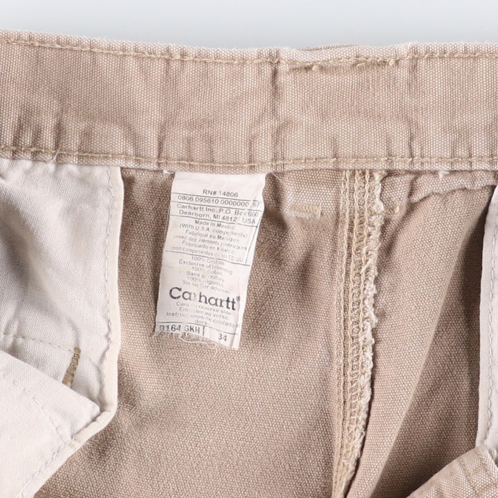 2000'S Carhartt Duck Cargo Shorts, Men's Size W34 cotton Beige type Vintage Second Hand