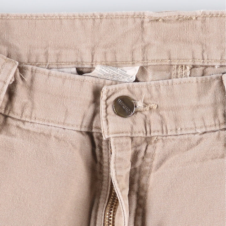 2000'S Carhartt Duck Cargo Shorts, Men's Size W34 cotton Beige type Vintage Second Hand