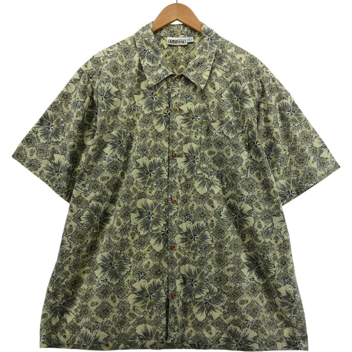 Billabong Floral Hawaiian Aloha Shirt, Men's Size L unclear green type Vintage Second Hand