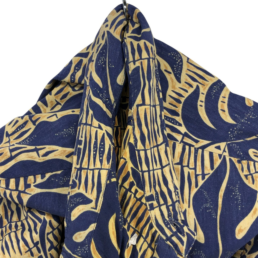 90'S Reyn Spooner Phil Edwards Leaf Pattern Pullover Button-Down Hawaiian Aloha Shirt, Men's, Size XL cotton orange type Vintage Second Hand