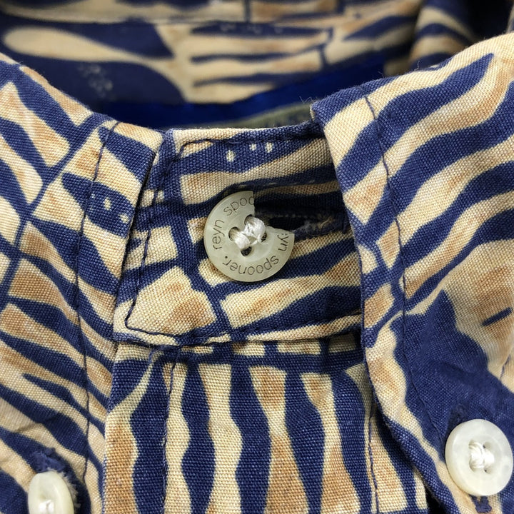 90'S Reyn Spooner Phil Edwards Leaf Pattern Pullover Button-Down Hawaiian Aloha Shirt, Men's, Size XL cotton orange type Vintage Second Hand