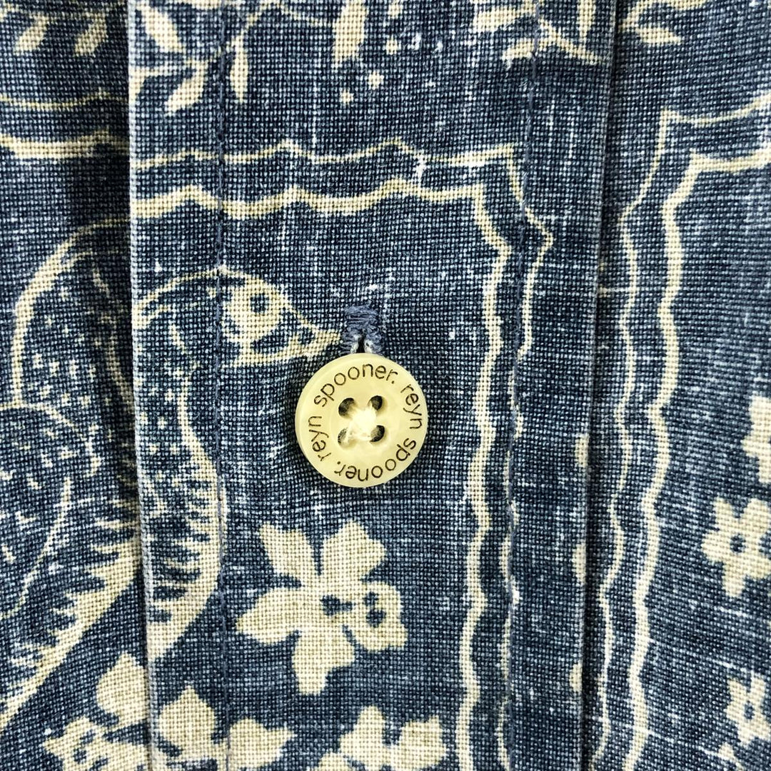 90'S Reyn Spooner Swimsuit Tag Bikini Tag Lahaina Sailor Hawaiian Aloha Shirt Box Shirt Men's XXL cotton blue type Vintage Second Hand