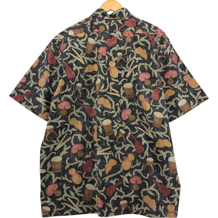 90'S Reyn Spooner Dietrich Button-Down Pullover Hawaiian Aloha Shirt, Men's XL cotton black type Vintage Second Hand