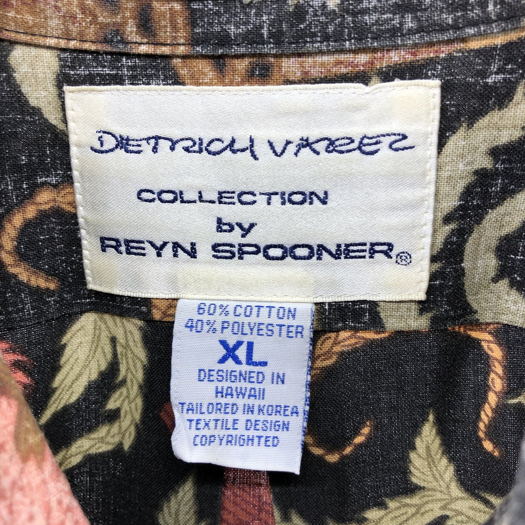 90'S Reyn Spooner Dietrich Button-Down Pullover Hawaiian Aloha Shirt, Men's XL cotton black type Vintage Second Hand