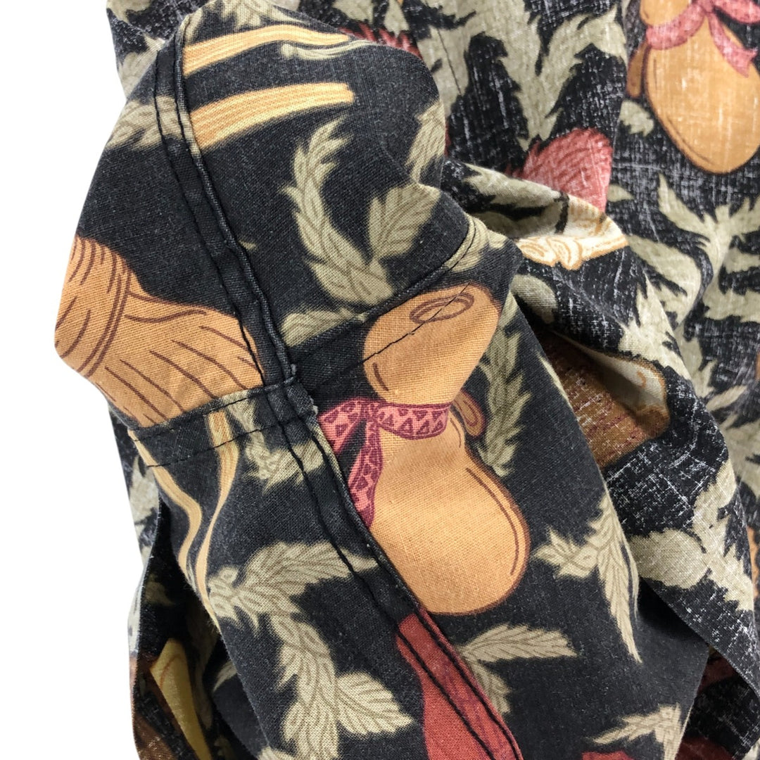 90'S Reyn Spooner Dietrich Button-Down Pullover Hawaiian Aloha Shirt, Men's XL cotton black type Vintage Second Hand
