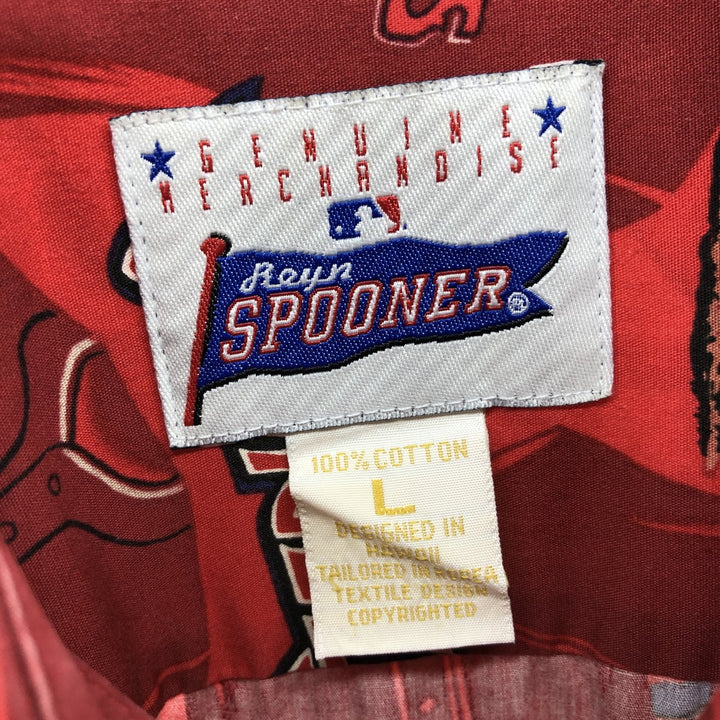 2000'S Reyn Spooner MLB Los Angeles Angels All-Over Print Hawaiian Aloha Shirt, Men's Size L cotton red type Vintage Second Hand