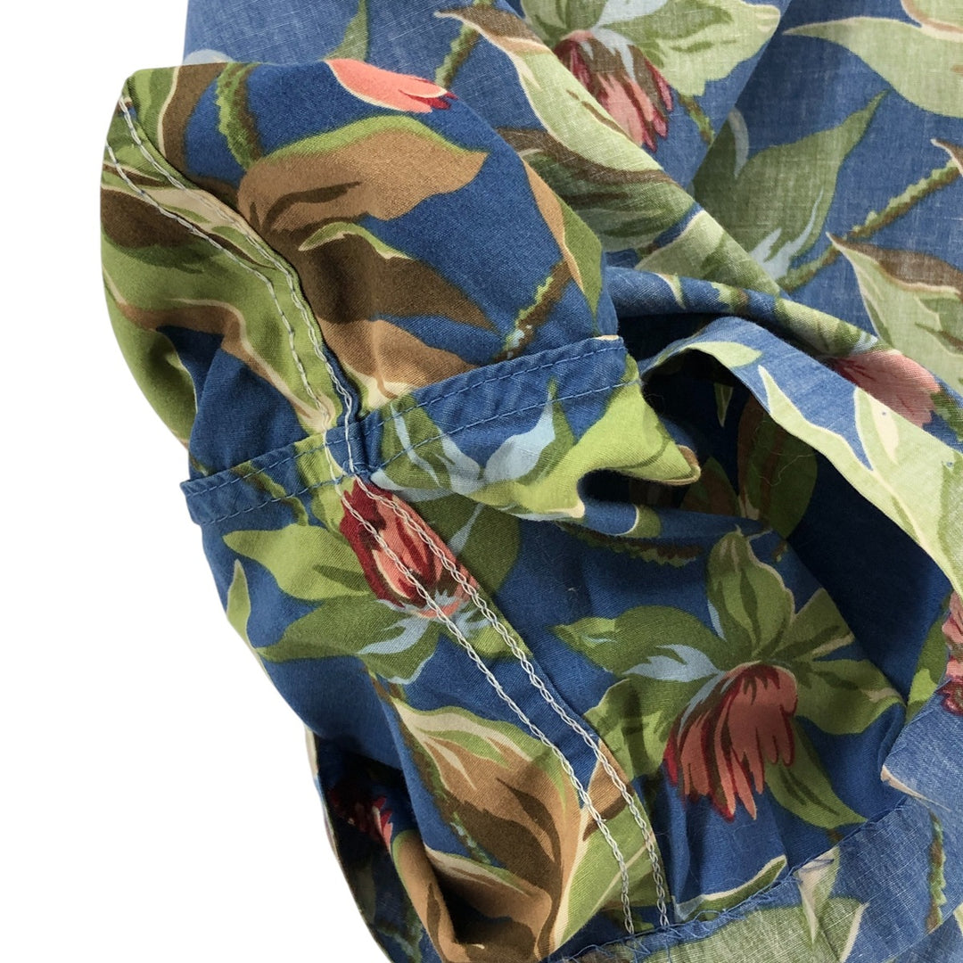 90'S Reyn Spooner Swimsuit Tag Floral Button-Down Hawaiian Aloha Shirt, Box Shirt, Made in Hawaii, Men's Size L cotton green type Vintage Second Hand