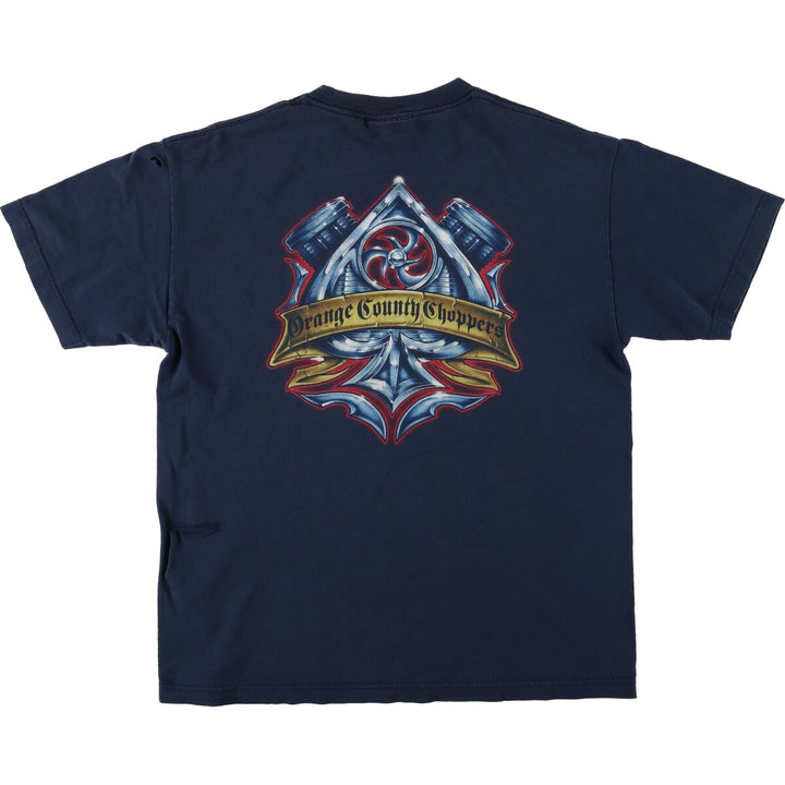 Orange County Choppers Motorcycle T-Shirt, Men's Size L cotton navy blue type Vintage Second Hand