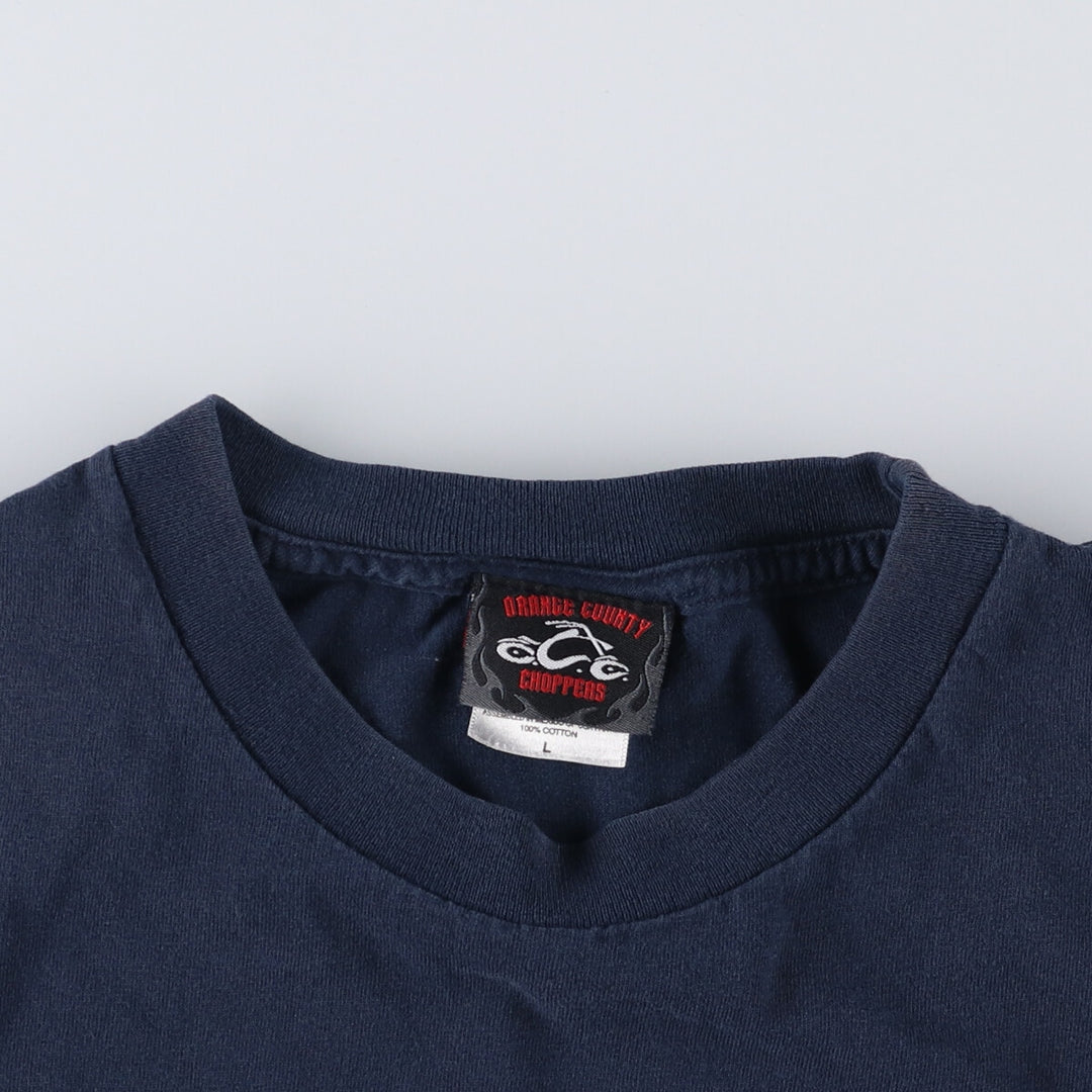 Orange County Choppers Motorcycle T-Shirt, Men's Size L cotton navy blue type Vintage Second Hand