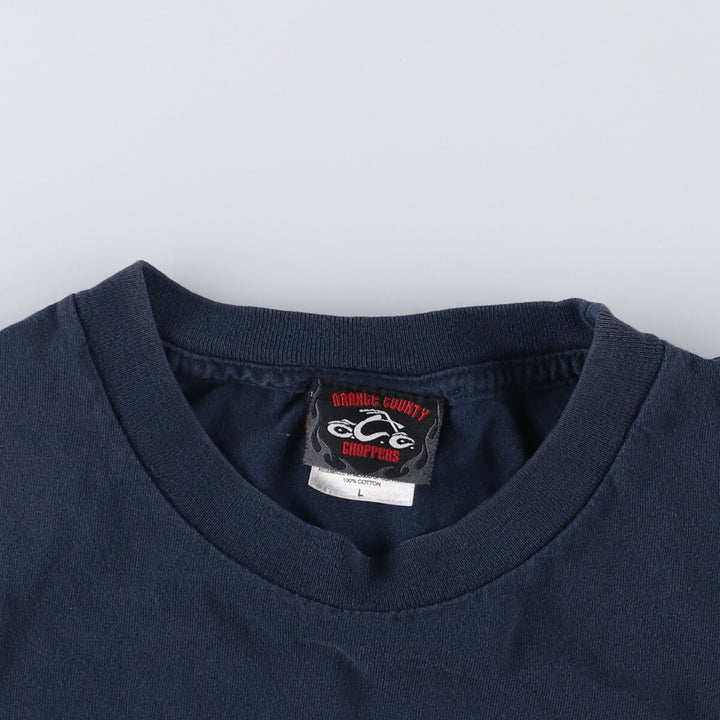 Orange County Choppers Motorcycle T-Shirt, Men's Size L cotton navy blue type Vintage Second Hand