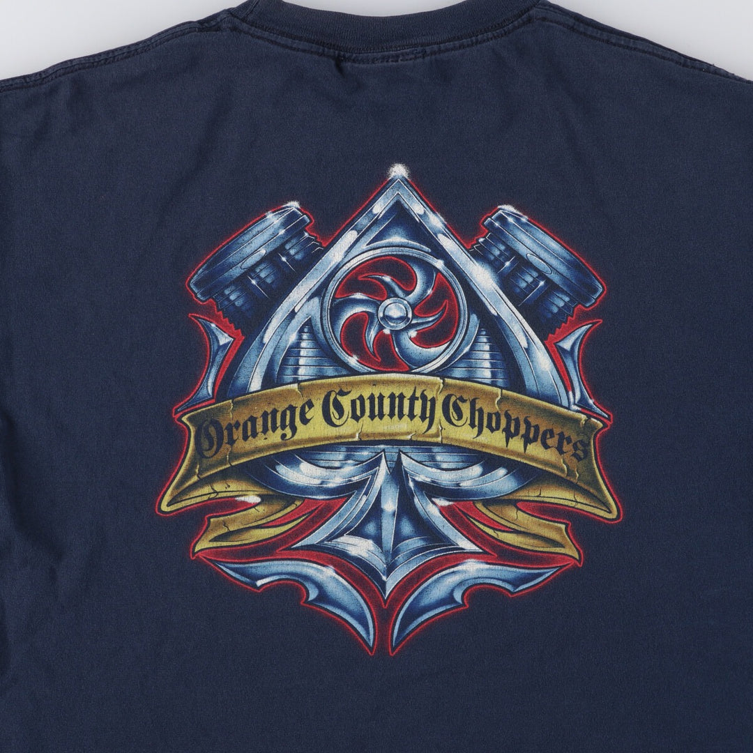 Orange County Choppers Motorcycle T-Shirt, Men's Size L cotton navy blue type Vintage Second Hand
