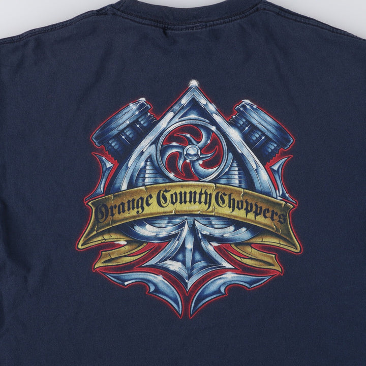 Orange County Choppers Motorcycle T-Shirt, Men's Size L cotton navy blue type Vintage Second Hand