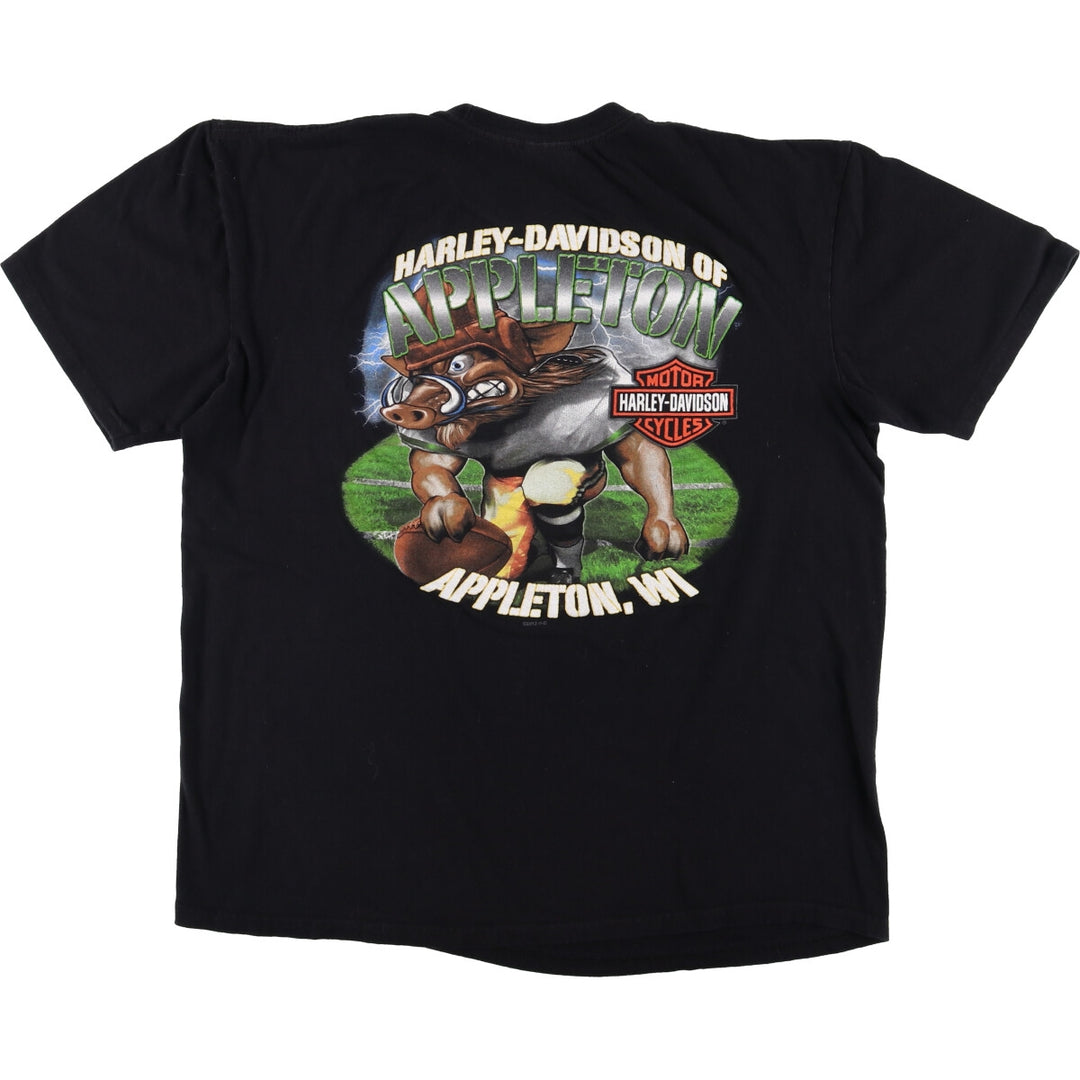 Harley-Davidson Motorcycle Bike T-shirt, Men's XL size cotton black type Vintage Second Hand