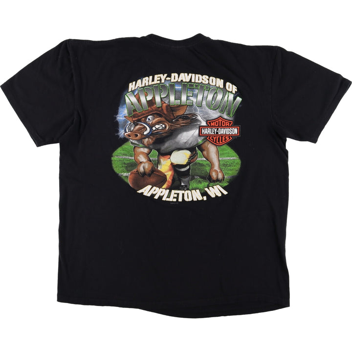 Harley-Davidson Motorcycle Bike T-shirt, Men's XL size cotton black type Vintage Second Hand