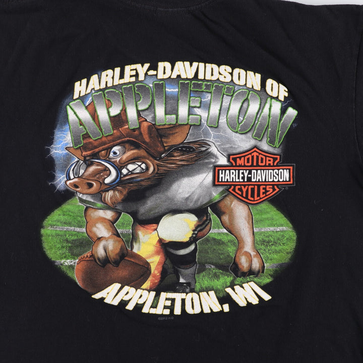 Harley-Davidson Motorcycle Bike T-shirt, Men's XL size cotton black type Vintage Second Hand
