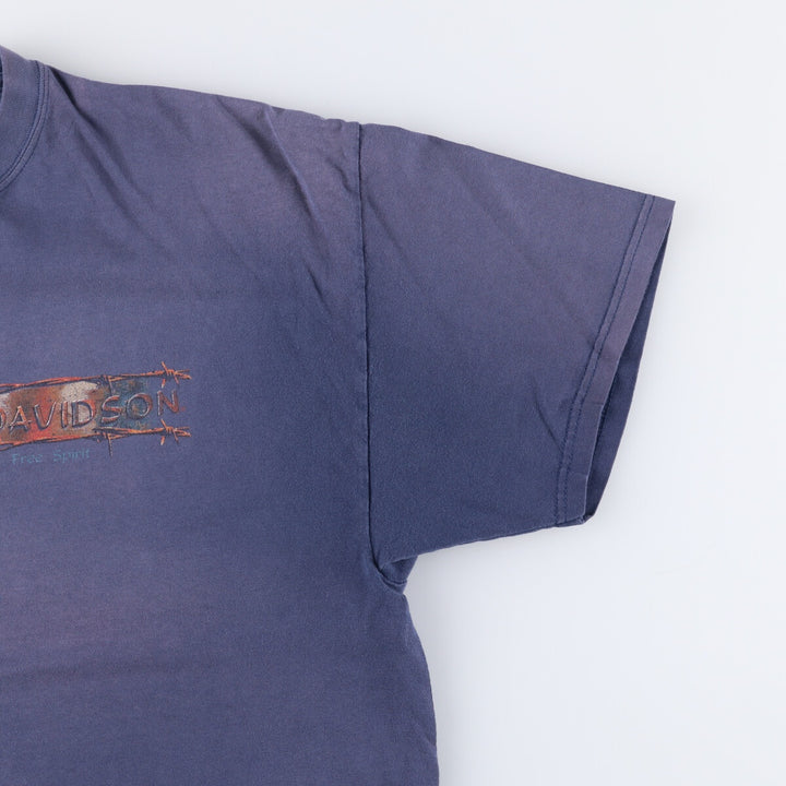 00'S Harley-Davidson Motorcycle Bike T-shirt Made in USA Men's XL cotton navy blue type Vintage Second Hand