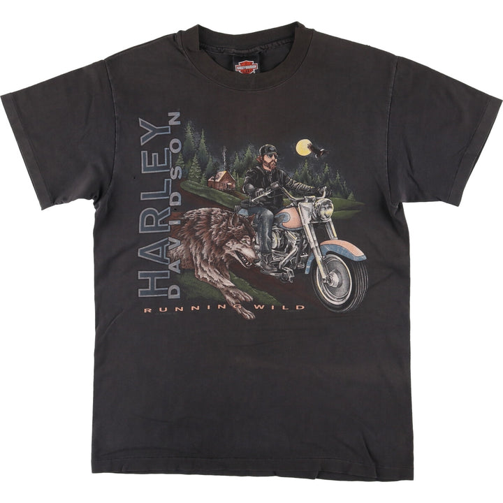 90'S Harley-Davidson Motorcycle Bike T-shirt Made in USA Men's M Vintage cotton black type Vintage Second Hand