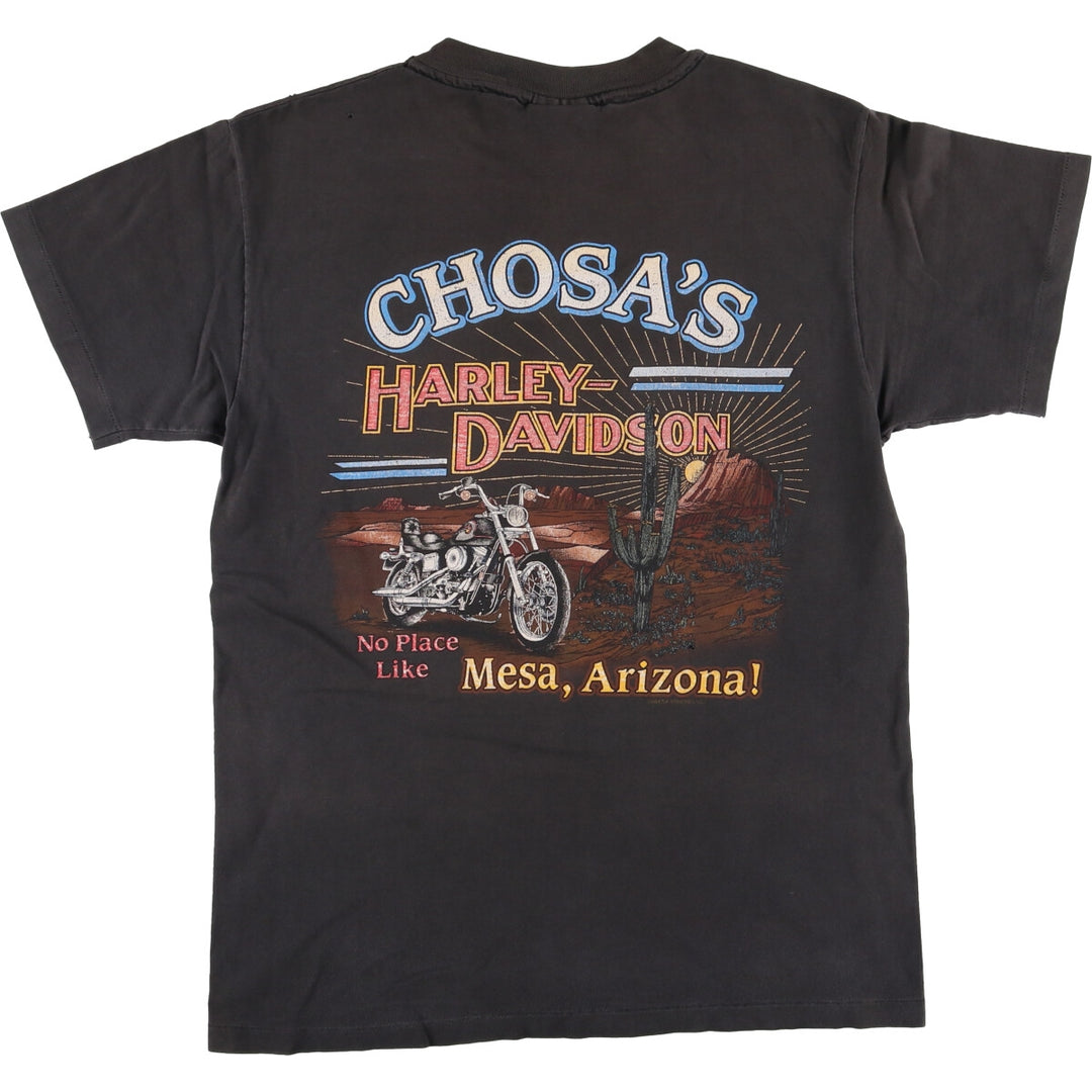 90'S Harley-Davidson Motorcycle Bike T-shirt Made in USA Men's M Vintage cotton black type Vintage Second Hand