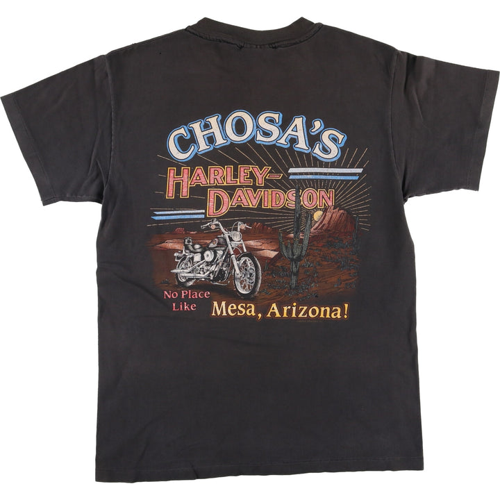 90'S Harley-Davidson Motorcycle Bike T-shirt Made in USA Men's M Vintage cotton black type Vintage Second Hand