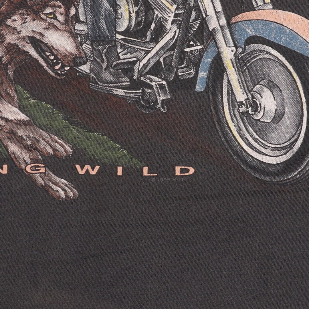 90'S Harley-Davidson Motorcycle Bike T-shirt Made in USA Men's M Vintage cotton black type Vintage Second Hand