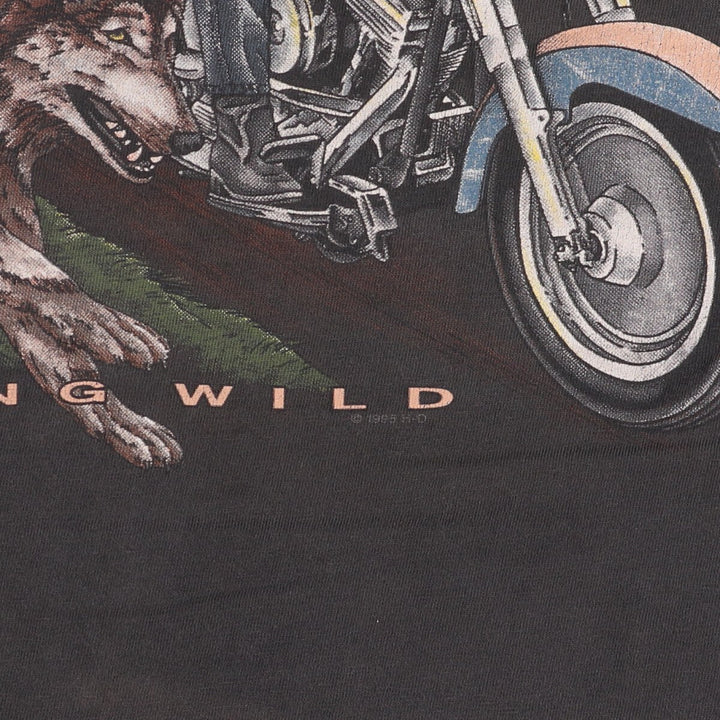 90'S Harley-Davidson Motorcycle Bike T-shirt Made in USA Men's M Vintage cotton black type Vintage Second Hand