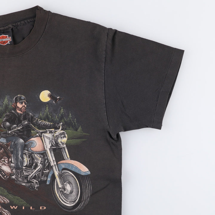 90'S Harley-Davidson Motorcycle Bike T-shirt Made in USA Men's M Vintage cotton black type Vintage Second Hand