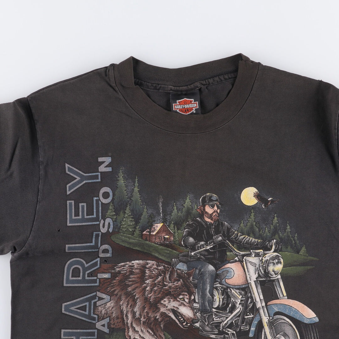 90'S Harley-Davidson Motorcycle Bike T-shirt Made in USA Men's M Vintage cotton black type Vintage Second Hand