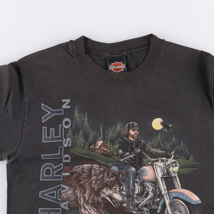 90'S Harley-Davidson Motorcycle Bike T-shirt Made in USA Men's M Vintage cotton black type Vintage Second Hand