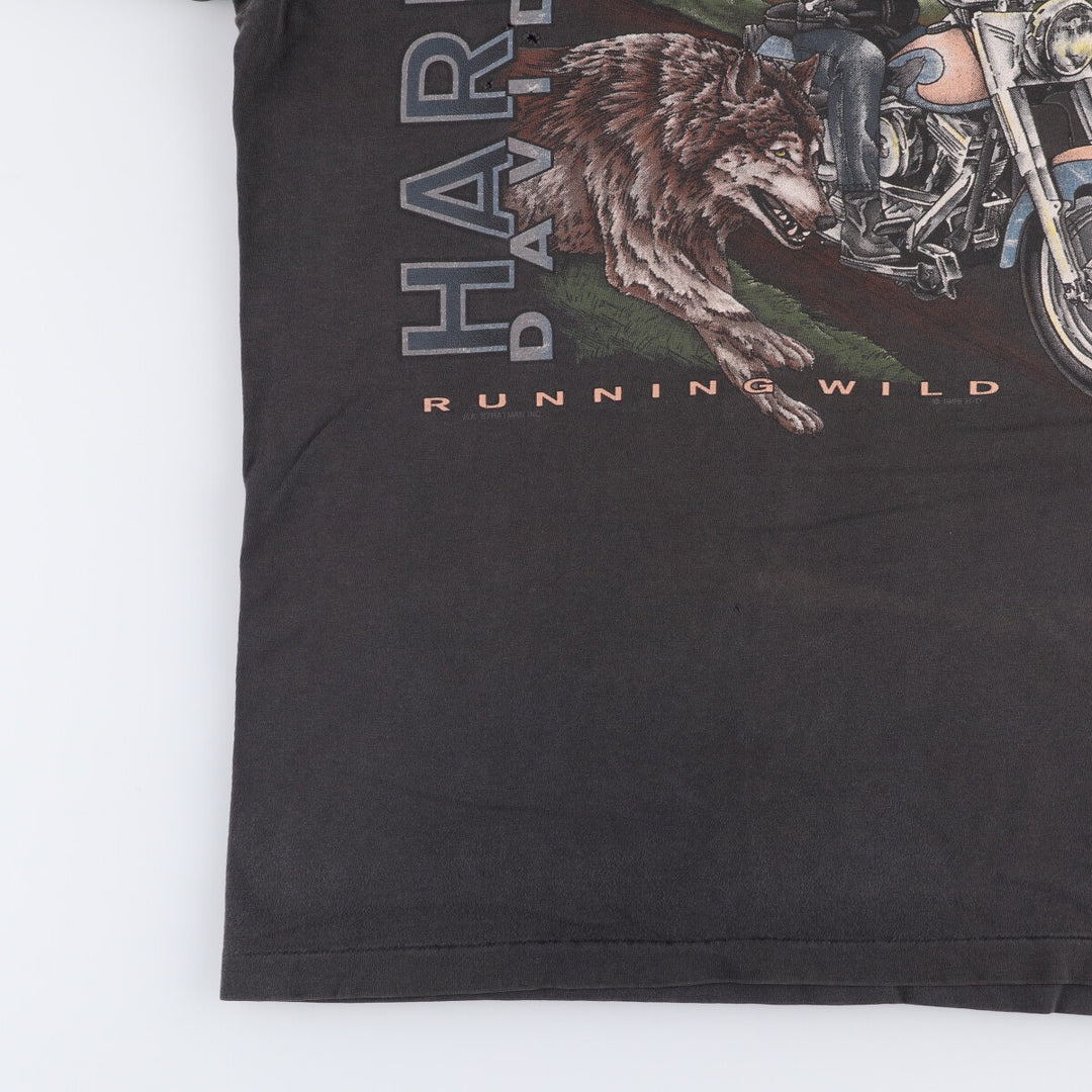 90'S Harley-Davidson Motorcycle Bike T-shirt Made in USA Men's M Vintage cotton black type Vintage Second Hand