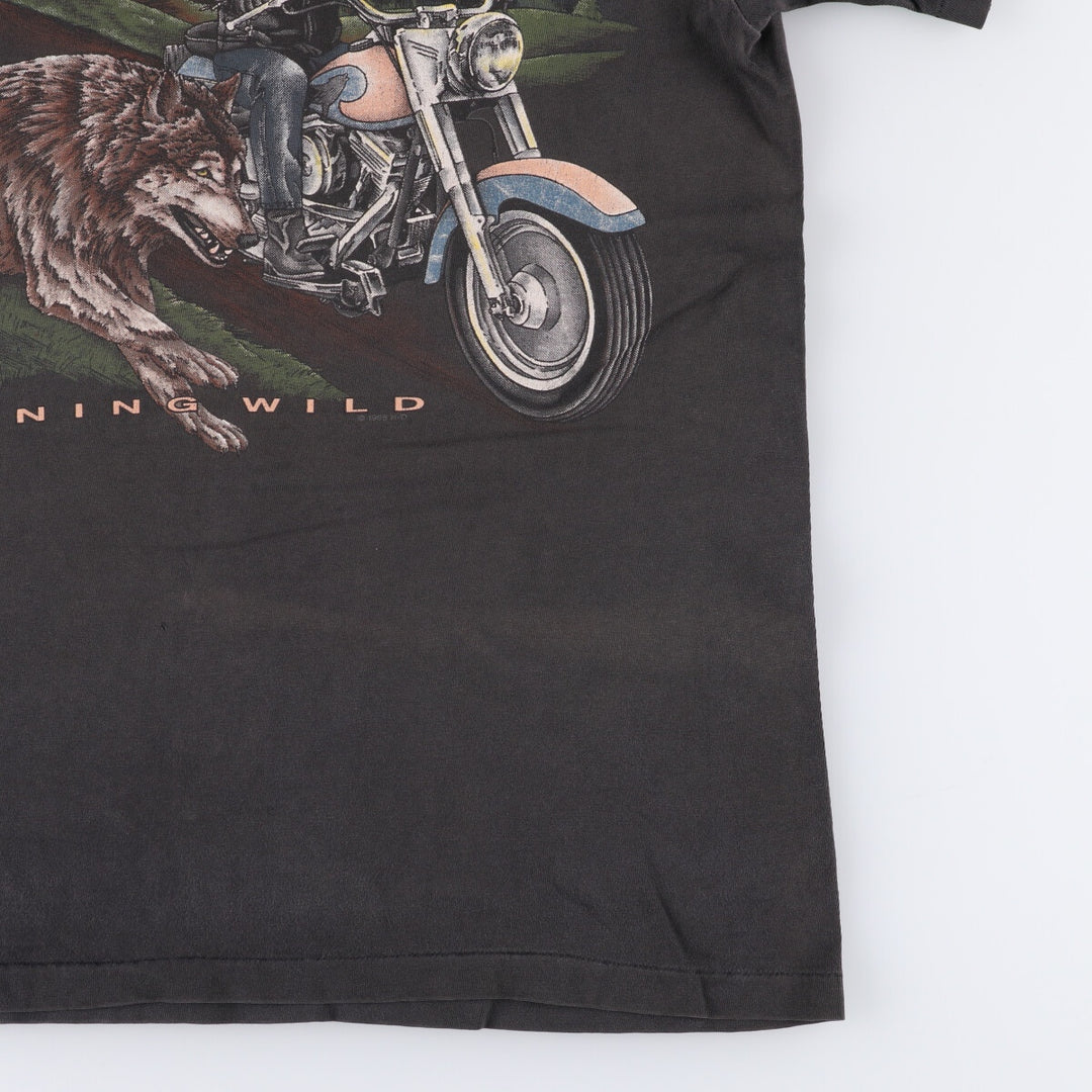 90'S Harley-Davidson Motorcycle Bike T-shirt Made in USA Men's M Vintage cotton black type Vintage Second Hand