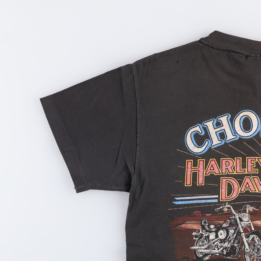 90'S Harley-Davidson Motorcycle Bike T-shirt Made in USA Men's M Vintage cotton black type Vintage Second Hand