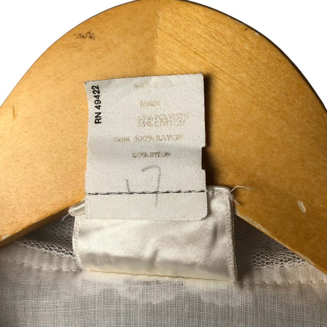 70'S Gunne Sax Gunnies stand-up collar long sleeve ruffle blouse for women size S polyester white type Vintage Second Hand