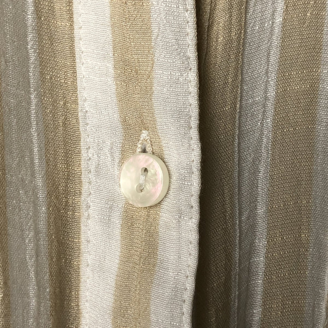 ZAC and RACHEL Long Sleeve Striped Shirt Roll-up Shirt Women's Size S polyester white type Vintage Second Hand