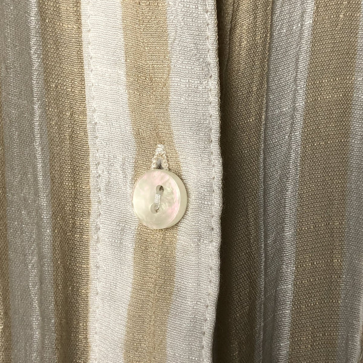 ZAC and RACHEL Long Sleeve Striped Shirt Roll-up Shirt Women's Size S polyester white type Vintage Second Hand