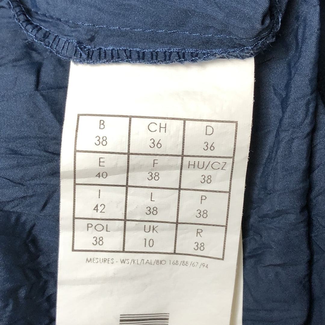 PROMOD V-neck Washer Long Sleeve Ruffle Blouse, Women's Size Medium polyester navy blue type Vintage Second Hand