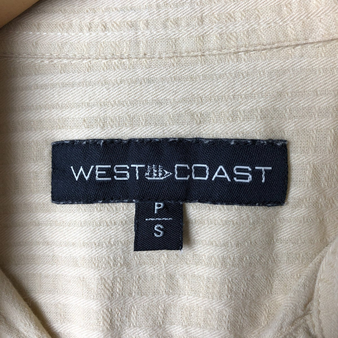 WEST COAST Short Sleeve Cotton Box Shirt, Men's Size Small cotton yellow type Vintage Second Hand