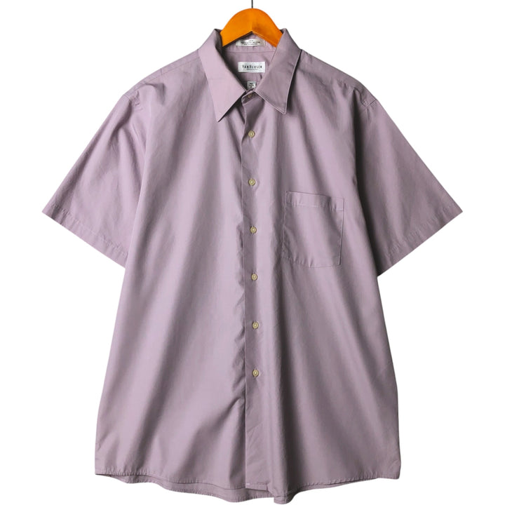 90'S Vintage Van Heusen Short Sleeve Polycotton Shirt, Men's XL polyester purple type Vintage Second Hand