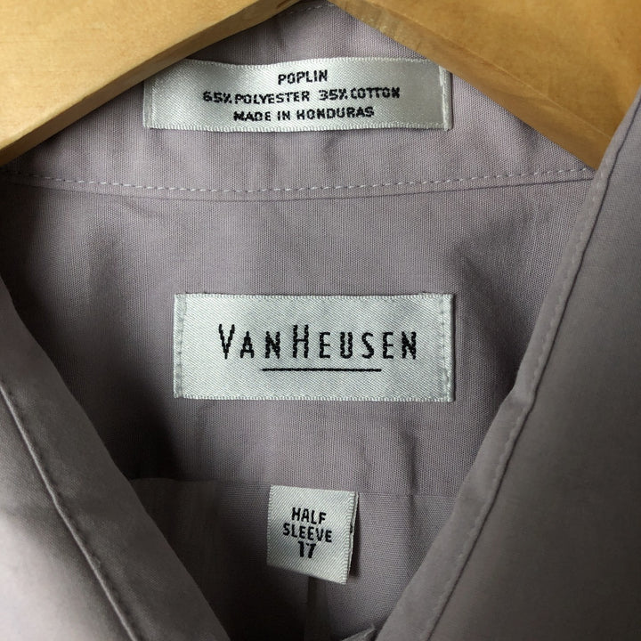 90'S Vintage Van Heusen Short Sleeve Polycotton Shirt, Men's XL polyester purple type Vintage Second Hand