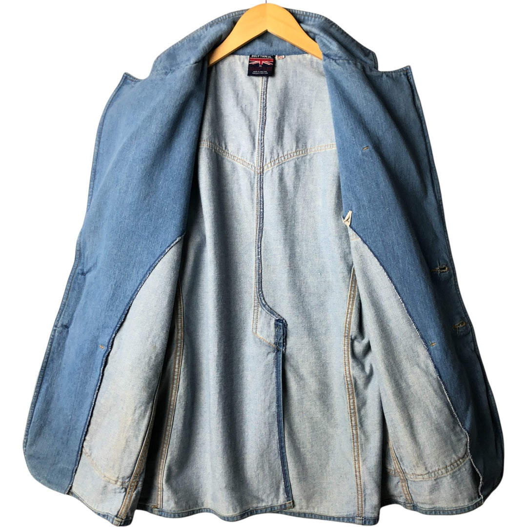 Vintage 1980'S Britannia denim tailored jacket, women's size XL cotton blue type Vintage Second Hand
