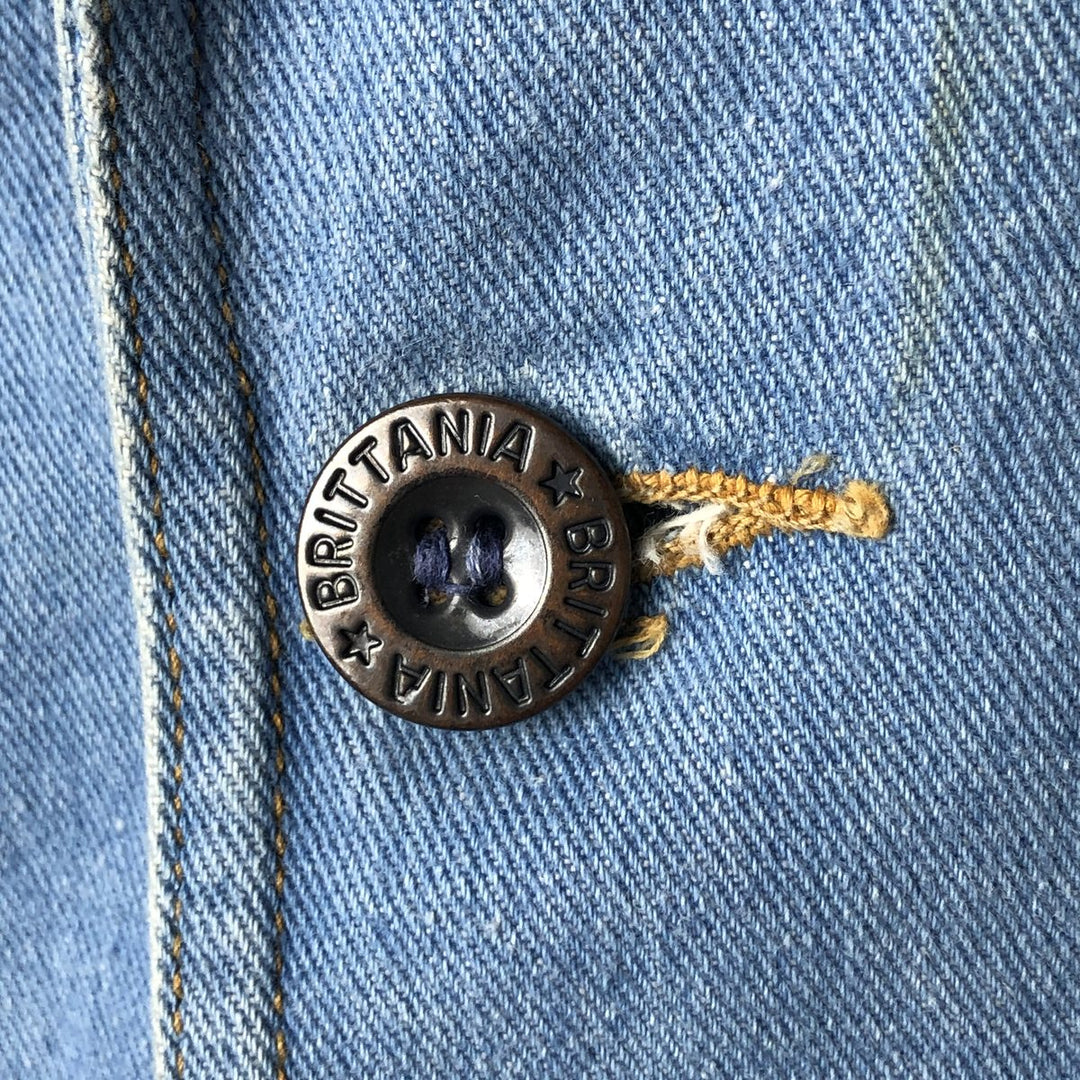 Vintage 1980'S Britannia denim tailored jacket, women's size XL cotton blue type Vintage Second Hand