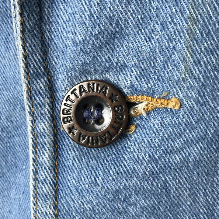 Vintage 1980'S Britannia denim tailored jacket, women's size XL cotton blue type Vintage Second Hand