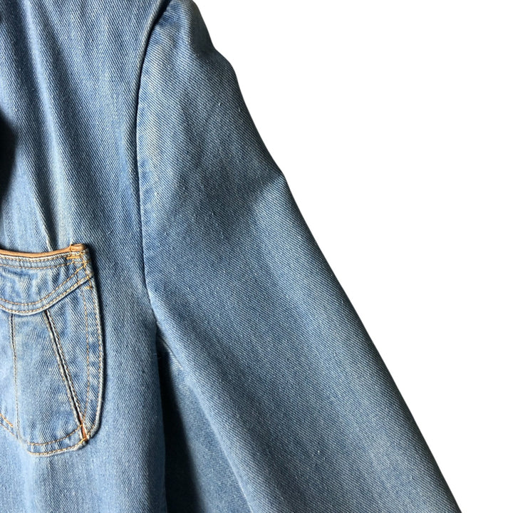 Vintage 1980'S Britannia denim tailored jacket, women's size XL cotton blue type Vintage Second Hand