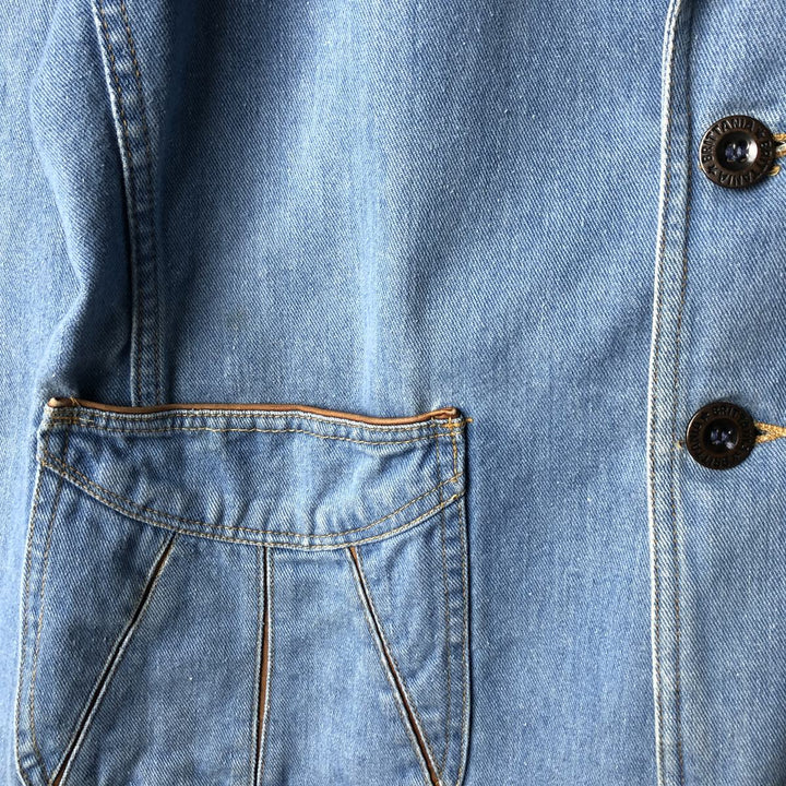Vintage 1980'S Britannia denim tailored jacket, women's size XL cotton blue type Vintage Second Hand